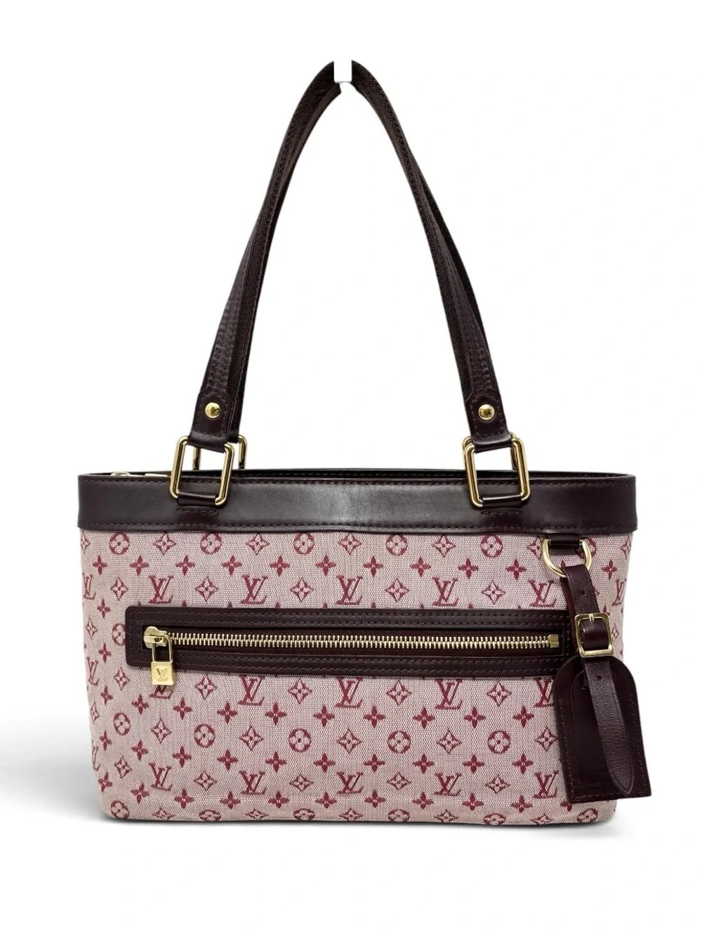Vintage Louis Vuitton Pink Denim Mini Lin Logo Monogram Lucille PM Shoulder Bag